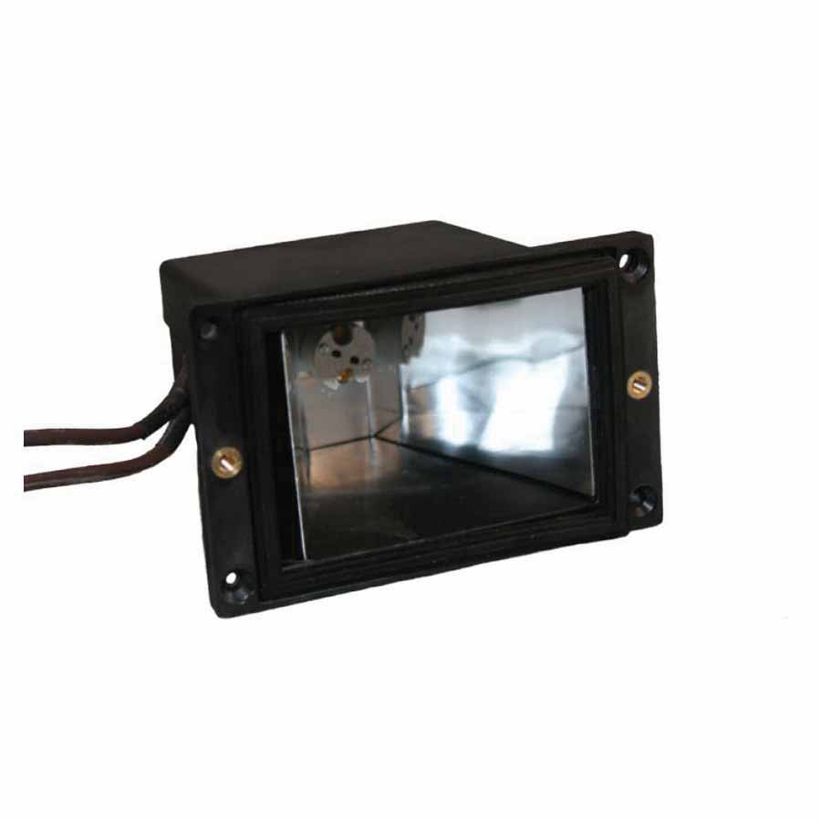 4.34" x 3.15" x 2.75" Black High Temperature Polymer For 12 V 20 W Ceramic Bi-Pin G4 T3 Step Lights Half Size Step Light Box | ULSSLB8110BK