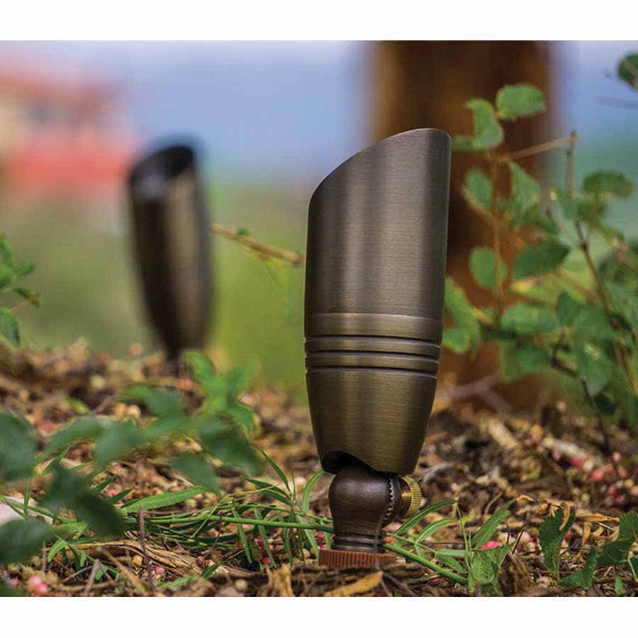 8 W GU5.3 MR-16 LED Weathered Brass Solid Cast Brass Pulsar Odyssey Series Up Light | UNIPULSNL
