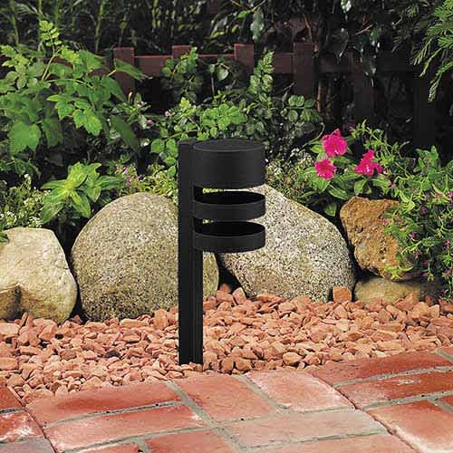 10 W Ceramic T3 Halogen Standard Black Die-Cast Copper-Free Aluminum Landscape Series 4203 Model 3-Tier Path Light | VISPR4203B