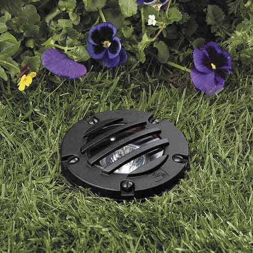 5 W MR-16 LED Standard Black Die-Cast Copper-Free Aluminum Landscape Series 5260 Model In-Ground with Grate 3 Emitter Well Light | VISGW5260BWLF3FL