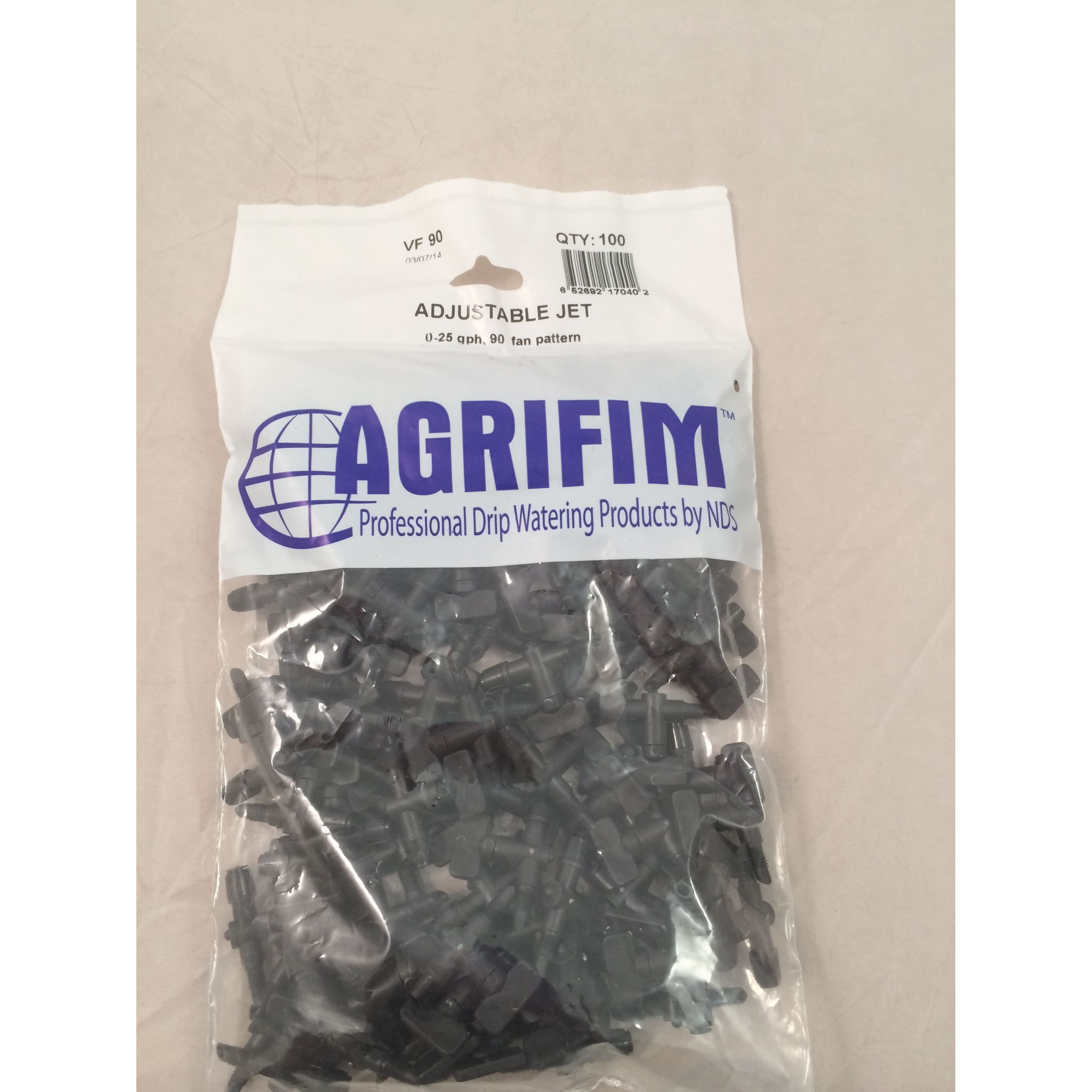 1" x 1.5" Black 90˚ Fan Spray For Non-Pressure Compensating 1-Outlet Devices Adjustable Jet | AGFVF90