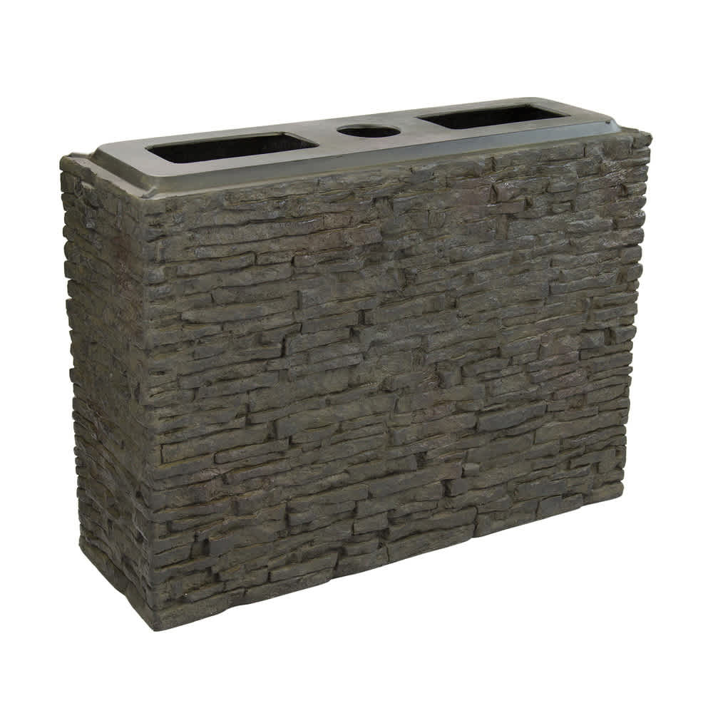 36" x 12" x 26" Natural Straight Stacked Slate Large Wall Base | AQS78278