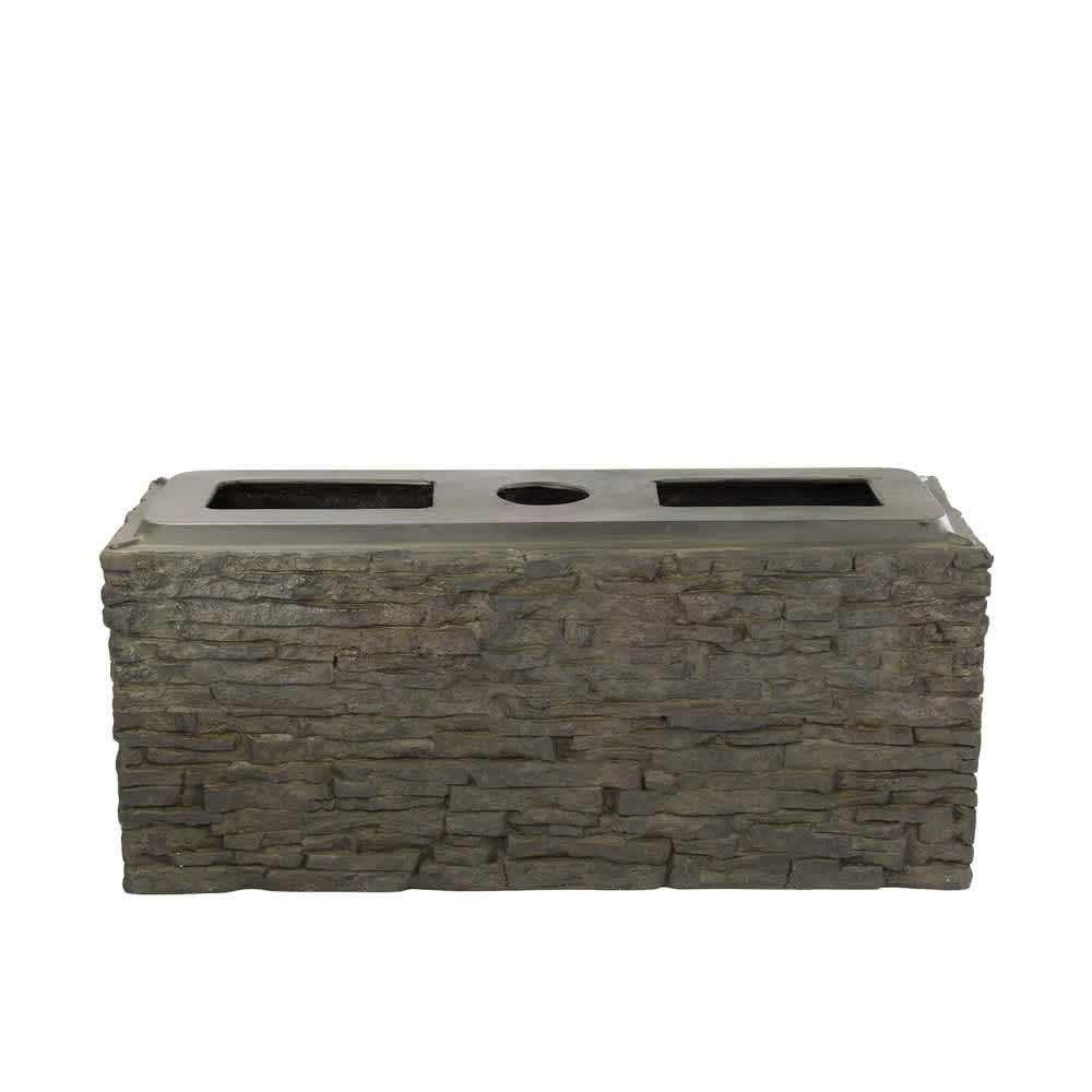 36" x 12" x 13" Natural Straight Stacked Slate Small Wall Base | AQS78279