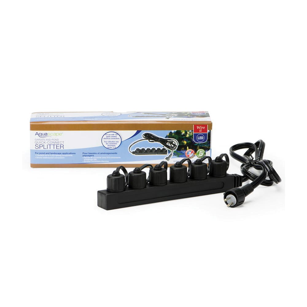 36" For 12 V Garden and Pond Lighting Quick-Connect 6-Way Splitter | AQS84022