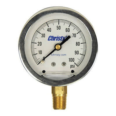 0 to 300 psi 2-1/2" Dial 1/4" NPT Liquid Filled Pressure Gauge | CSTTGLF30025