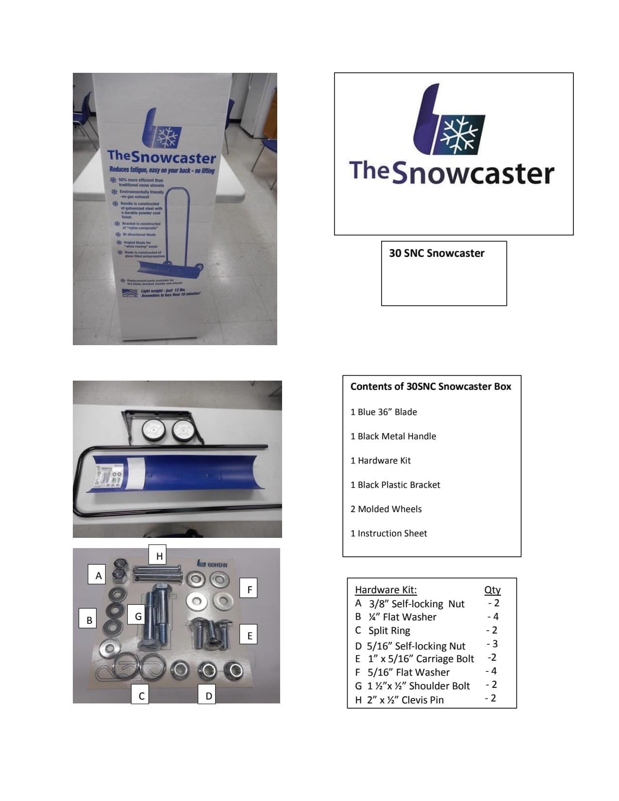 36" Blade Blue Pusher Shovel | ECA30SNC