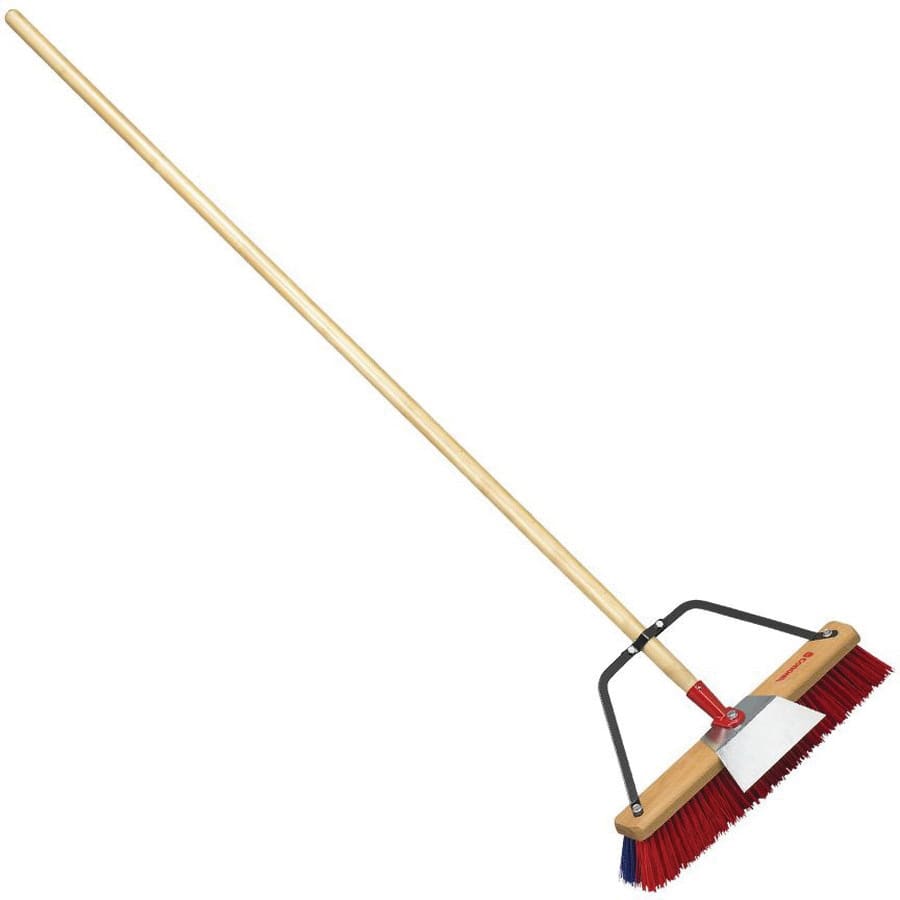 18" Feathered Poly Bristle 60" Hardwood Handle Street Landscape Broom | CORBM60001
