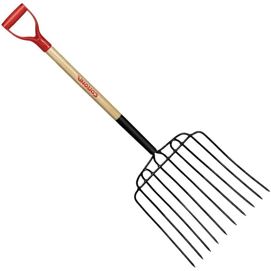 Tampered Steel Blade 30" Northern Ash Wood Handle 10-Tine Ensilage Fork | CORFK44010