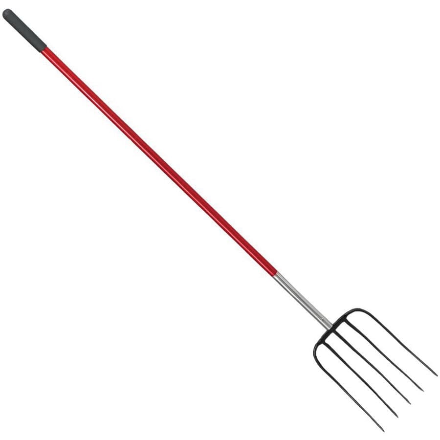 Tampered Steel Blade 54" Aluminum with Vinyl Sleeve Handle 5-Tine Manure Fork | CORFK72065