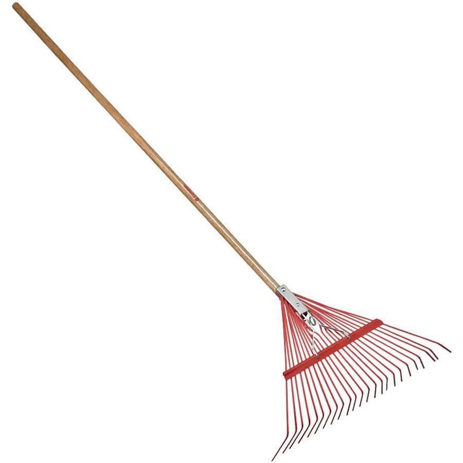 24" Coated Metal Blade 54" Wood Handle 24-Tine Spring Brace Rake | CORRK24003