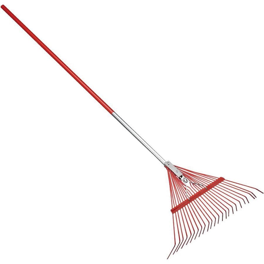 24" Powder Coated High Carbon Steel Blade 54" Aluminum Handle 24-Tine Spring Brace Rake |  RK 24061