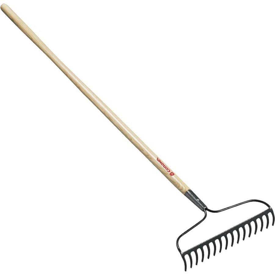 16" Tampered Steel Blade 60" Northern Ash Wood Handle Bow Head Rake | CORRK65002