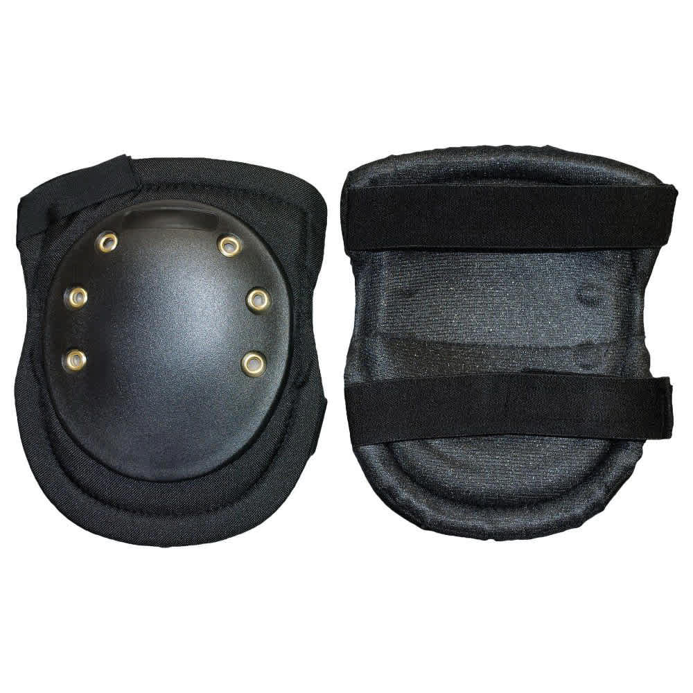 Black Rubber Hook and Loop Closure Light Weight with Hard Shell Knee Pad | ERB14758