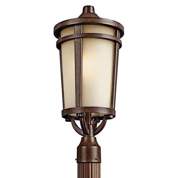 150 W Medium A21 Incandescent Brownstone Cast Aluminum Post Light | KIC49074BST