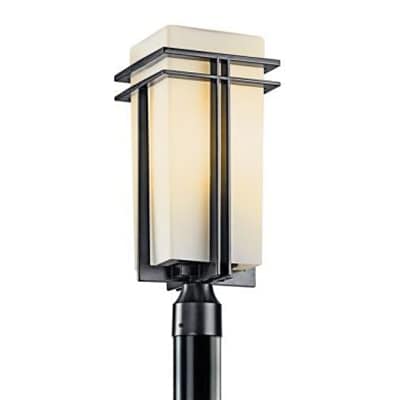 150 W Medium A21 Incandescent Black Cast Aluminum Post Light | KIC49207BK