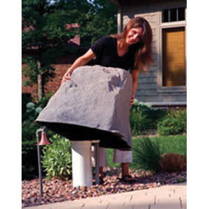 27" x 21" x 25" Polyethylene Fieldstone Gray Backflow Rock Enclosure | MOC102FS
