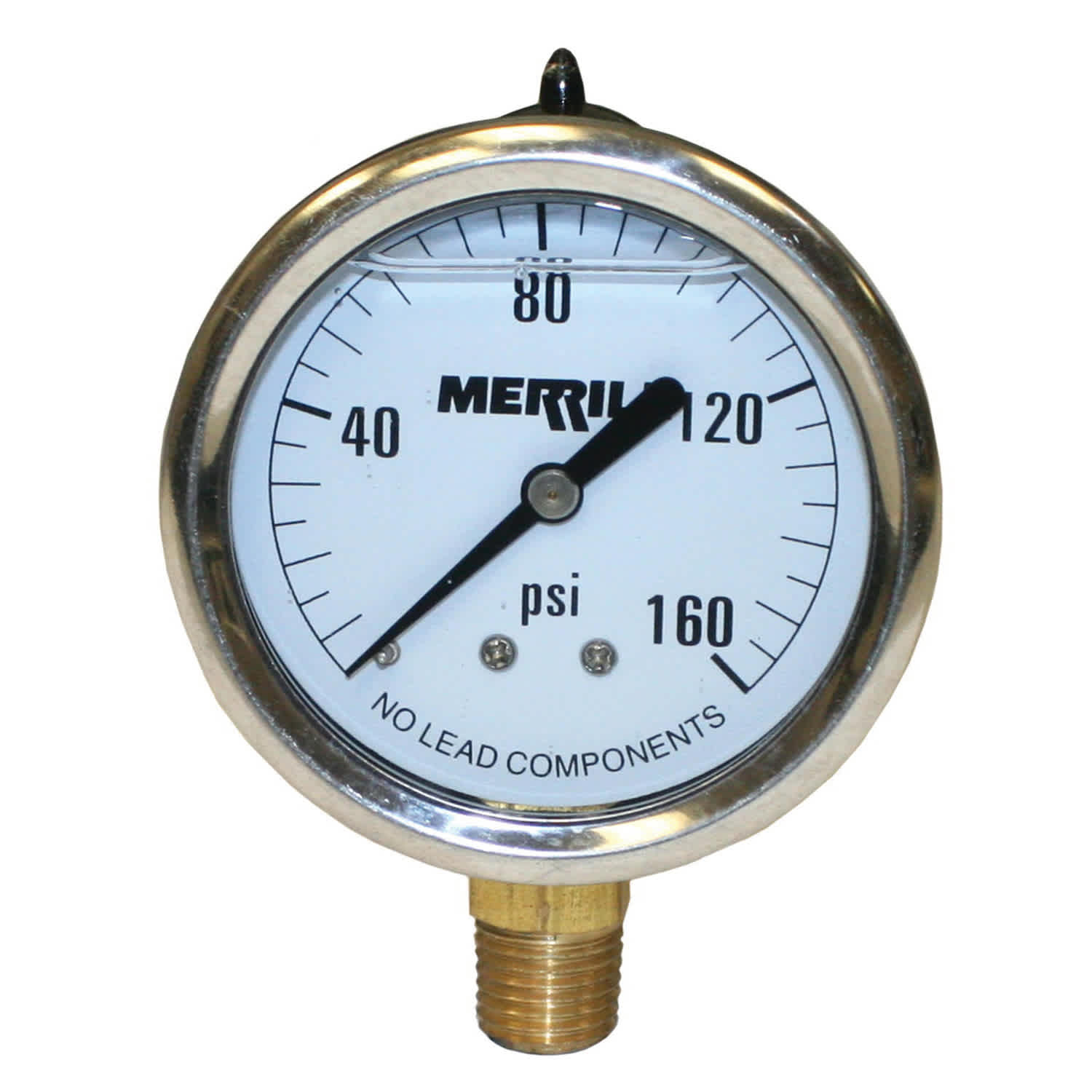 0 to 160 psi 2-1/2" Dial 1/4" NPT Lead-Free Liquid Filled Lower Pressure Gauge | MRLPGL160