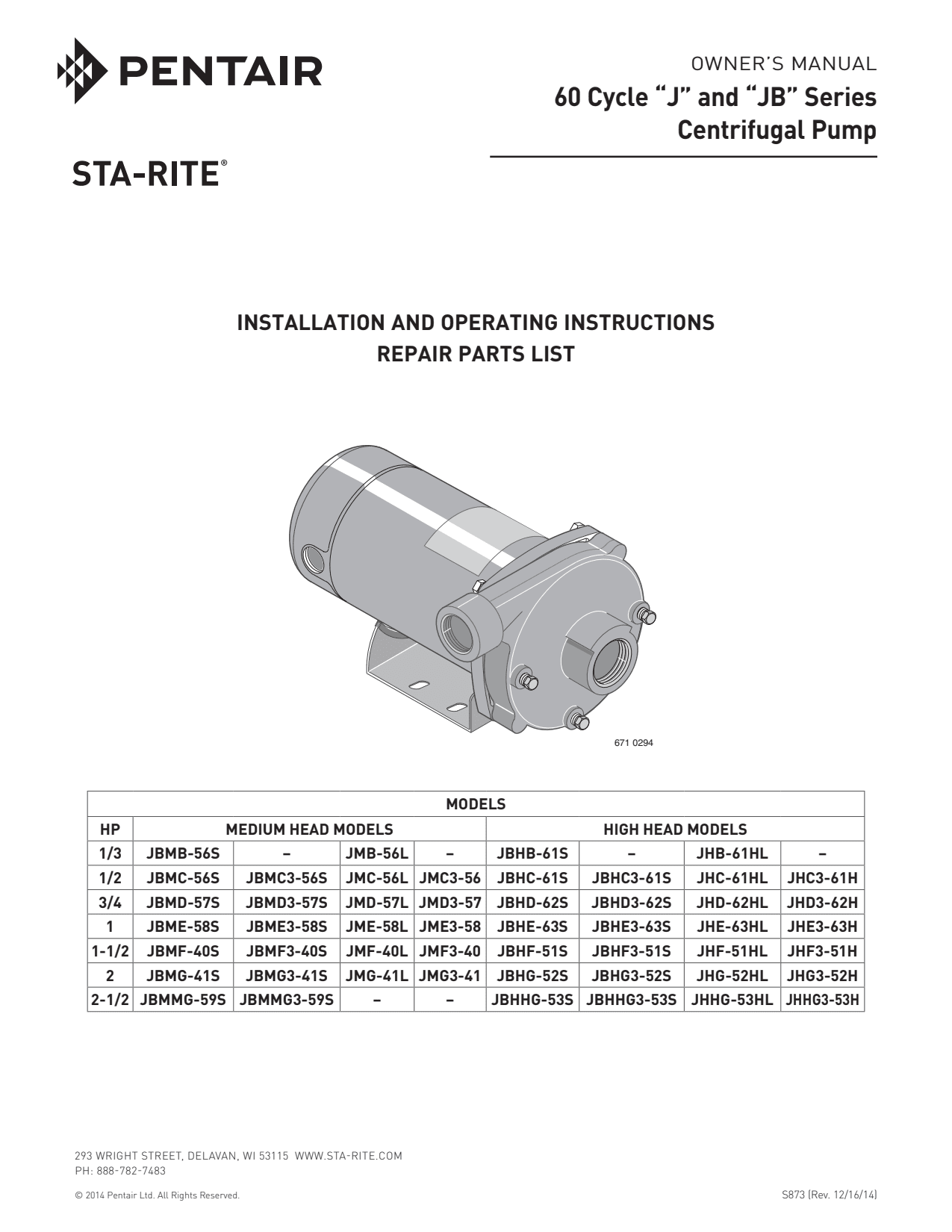 1-1/2 hp 115/230 V 74 gpm General Purpose J-Series Centrifugal Pump | PENJHF