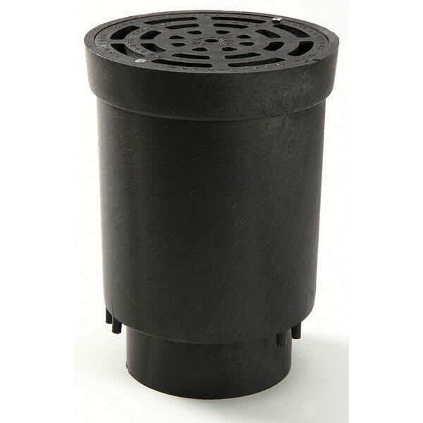 4" Black Polypropylene Surface with Grate Drain Inlet | NDSFWSD69