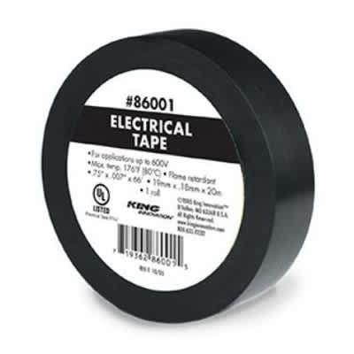 King Innovation Electrical Tape, 600 Vac 66' X 3/4" X 0.007" Black | 86001