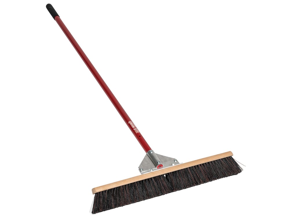 24" Medium Bristle 60" Red Powder Coated Aluminum Handle Wonder Broom | STR82614