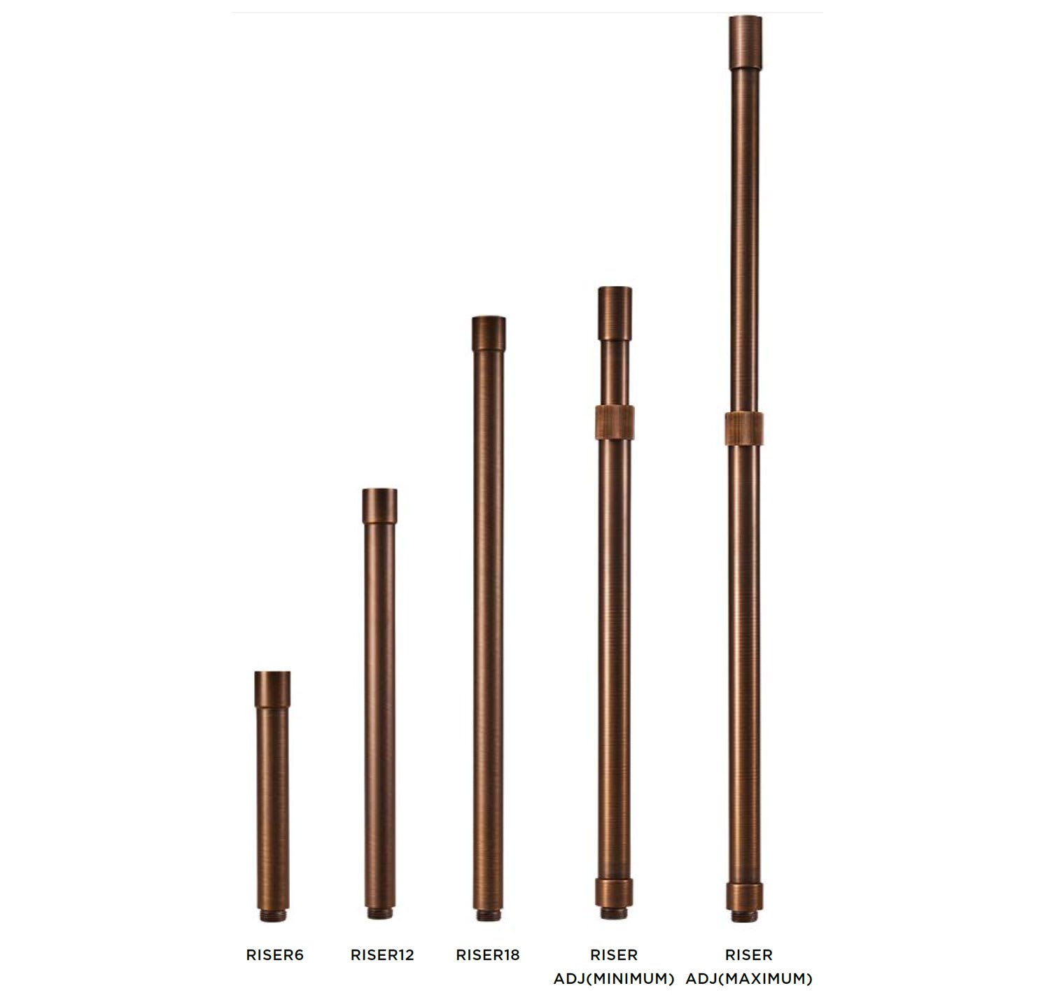 Alliance Outdoor Lighting Riser Extension, Aged Brass For FL100 FL50 Flood Lights 1.07" x 7.67" | AOLRISER6