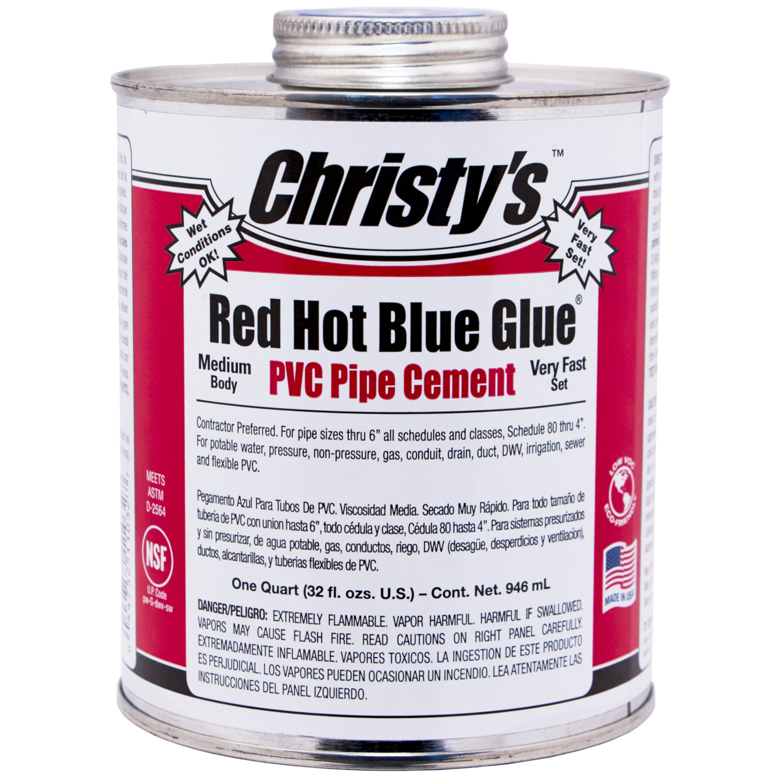 Christy Cement Pvc Red Hot Blue Qt | CSTRHRHBVQT