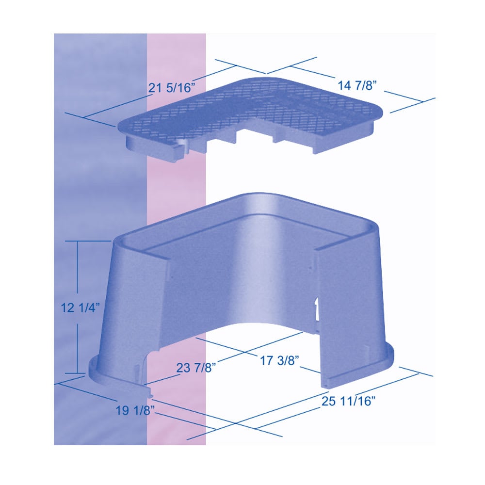 Dura Rectangular Valve Box Black/Green Lid 12 x 17 x D 12" | 120