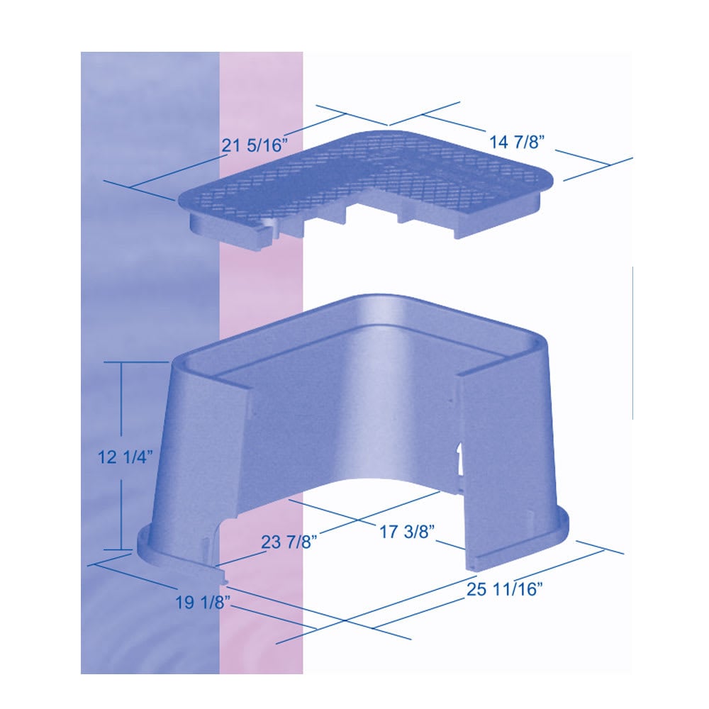 Dura Rectangular Valve Box Black/Green Lid 15 x 21 x D 12" | 150