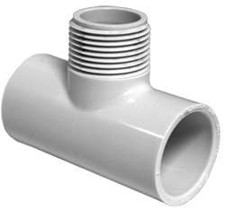 Sch 40 PVC Manifold Tee 1" Slip x Slip x MPT MIP | 402B010