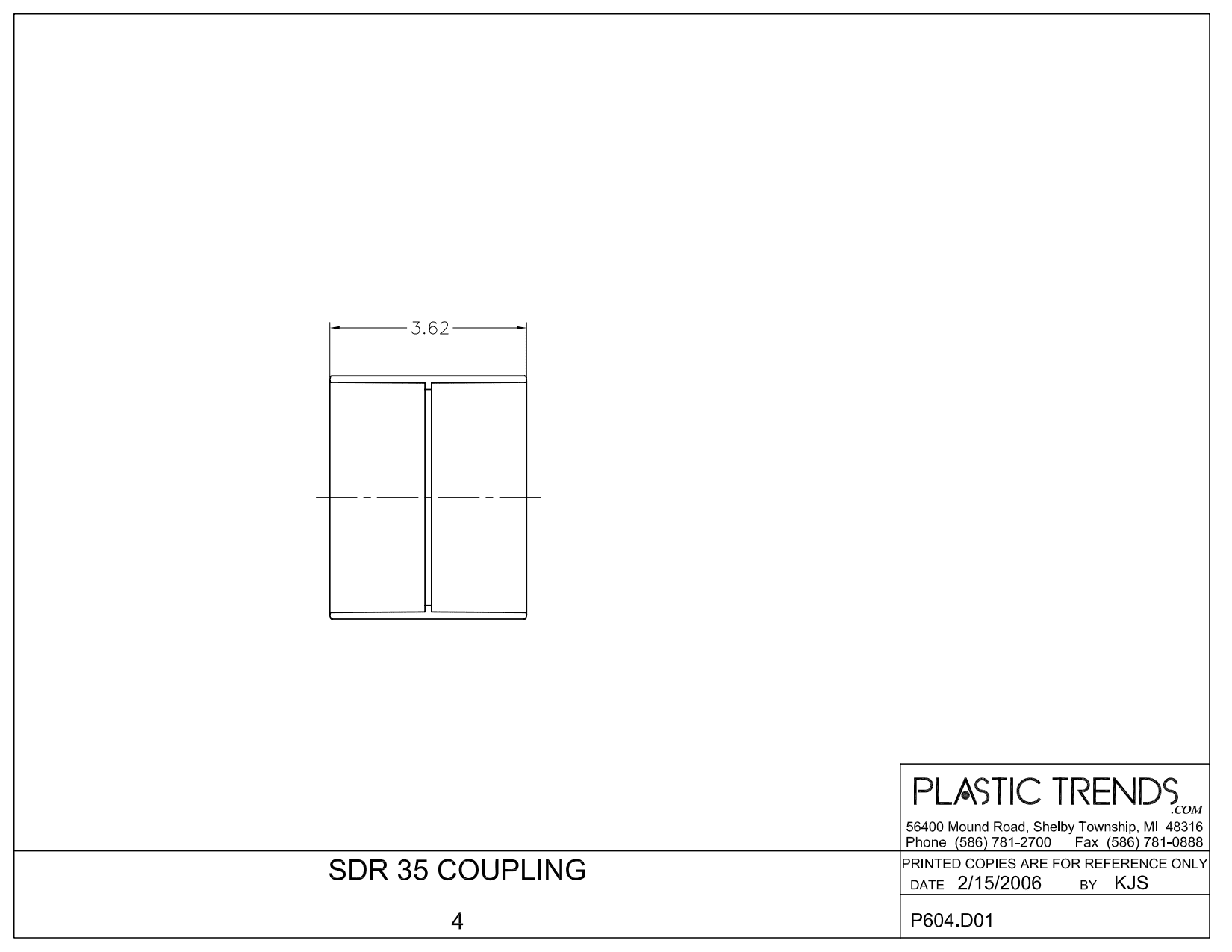 4" Hub White PVC Sewer and Drain Coupling | NDP4P05