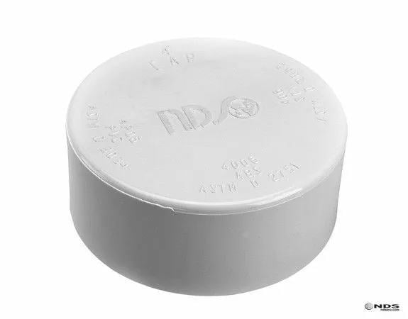4" Hub White PVC Sewer And Drain Cap |  4P06
