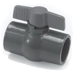 1" FIPT Gray PVC 150 psi 491 Series Compact Ball Valve | CNLV10791N