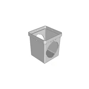 12" x 12" Square Polypropylene Black 2-Hole Catch Basin | DRT1212SD2