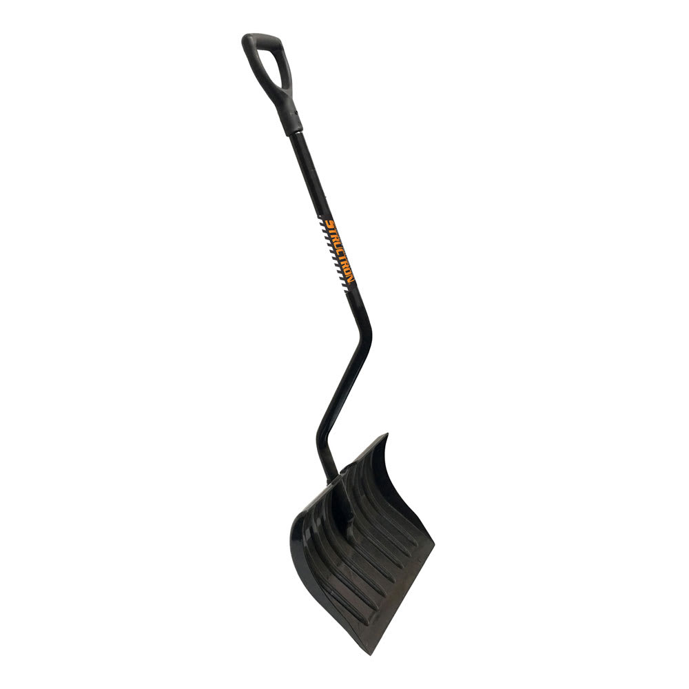 Ergonomic Snow Scoop, 18" Polycarbonate Head, Bent Steel Handle, D-Grip Snow Shovel | STR96827