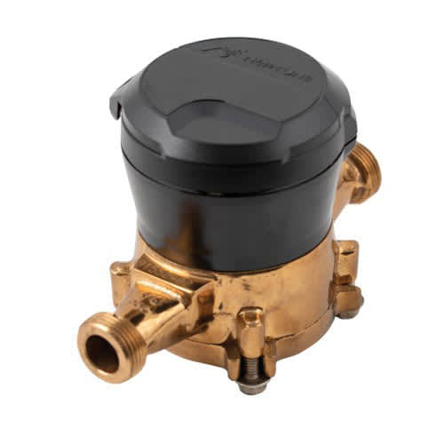 5/8" x 3/4" 150 psi Copper Alloy/Plastic Positive Displacement Water Meter | WWFWM58X34