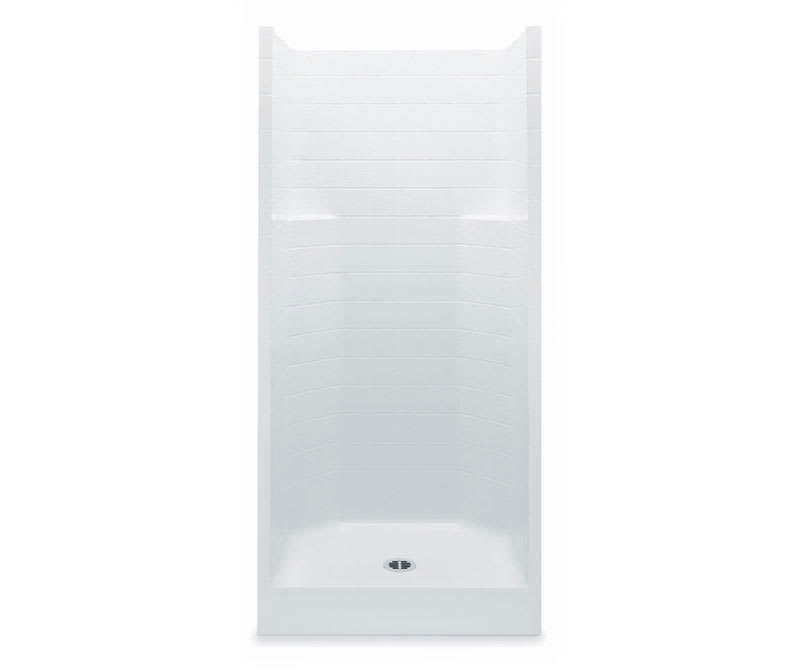 3-1/4" 36" x 36" x 72" AcrylX Applied Acrylic Textured/White 1-Piece Everyday Series with Center Drain Shower Stall | AQT1363CTWH