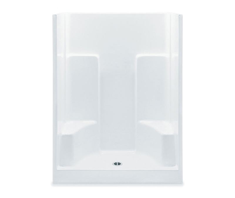 3-1/4" 60" x 35" x 72" AcrylX Applied Acrylic Smooth/White 1-Piece Everyday Series with Center Drain Shower Stall | AQT1603SGWH