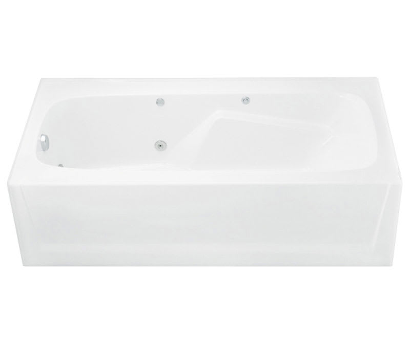 2" 36" x 20" x 72" AcrylX Applied Acrylic Textured/White 1-Piece Soaker Everyday Series with Right Drain Bathtub | AQT2720SKRWH