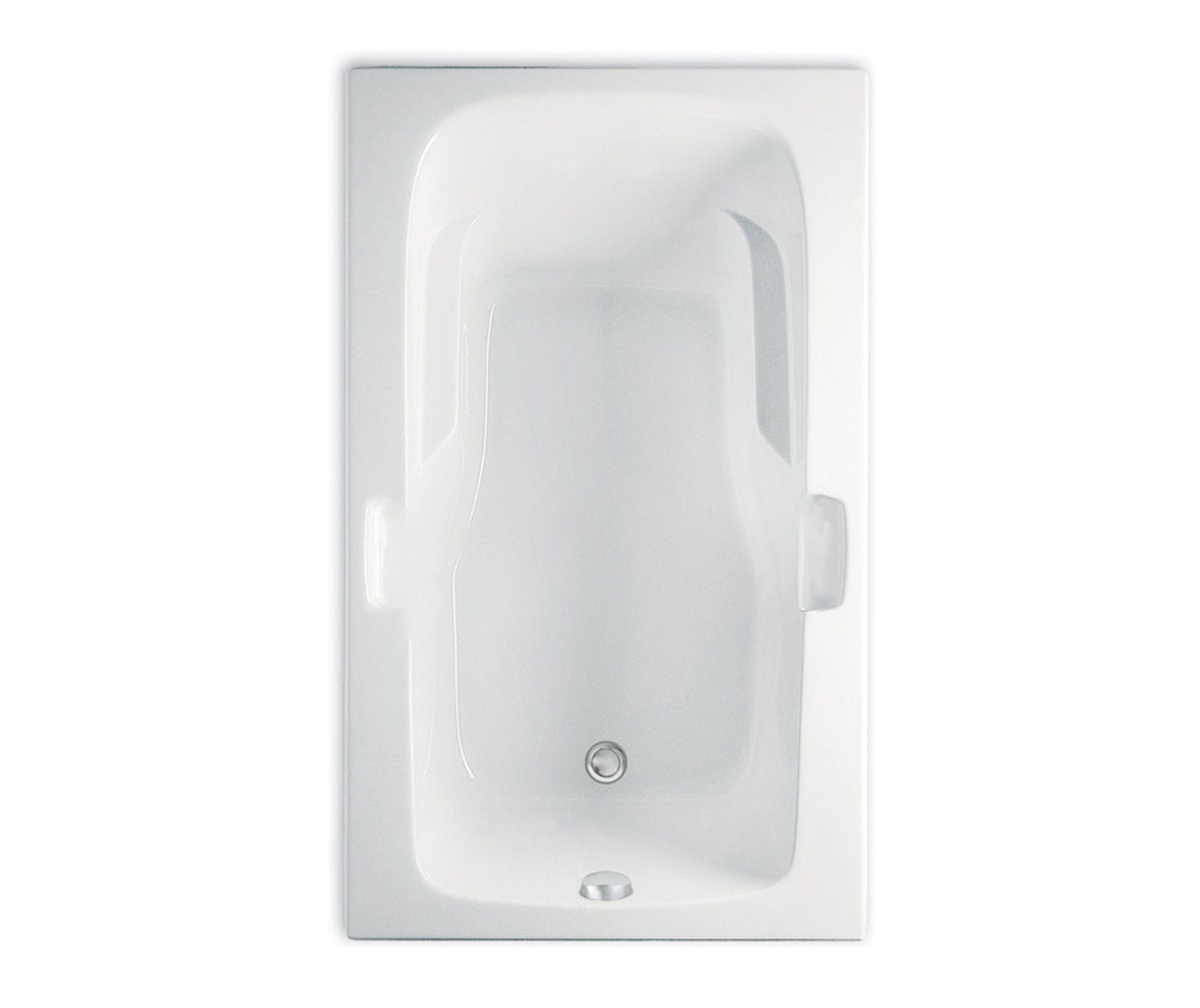 2" 72" x 36" x 21-3/4" Cast Acrylic White 1-Piece Soaker Montrose II - Elements Series with Universal Drain Bathtub | AQT4272620VWH