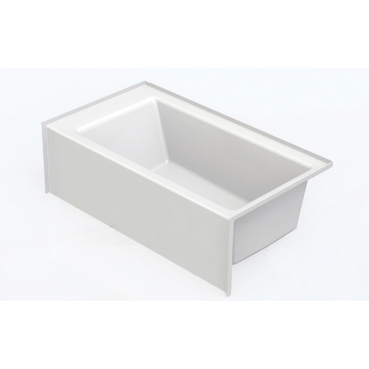 2" 60" x 32" x 18" AcrylX Applied Acrylic White 1-Piece Soaker Everyday Series with Right Drain Bathtub | AQT6032SMINRWH
