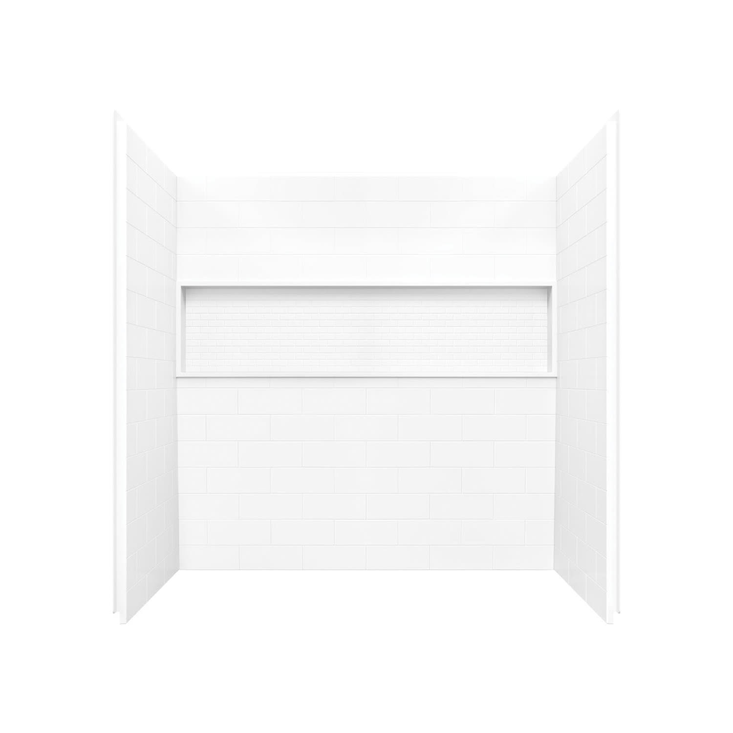 30" x 60" x 60" x 1-1/4" Composite White 4-Piece Tub NexTile Series Wall Set | BTZ041500000