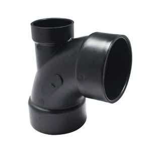 3" x 3" x 2" Black ABS 90 Degrees with Low Heel Inlet Elbow | DWA90332LHI