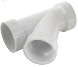6" x 6" x 4" Hub White PVC Reducing Wye | DWPY532