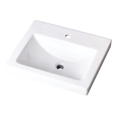 1-1/4" 20-7/8" x 17-3/4" x 7-1/8" Vitreous China White Wicker Park Series Bathroom Sink | GBRG0012892
