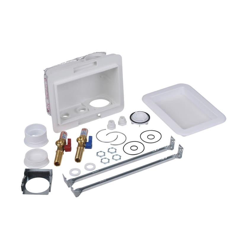 Copper Sweat 8-1/3" x 3-3/4" x 5-1/2" White Brass Fire-Rated Washing Machine Outlet Box | OTY38478