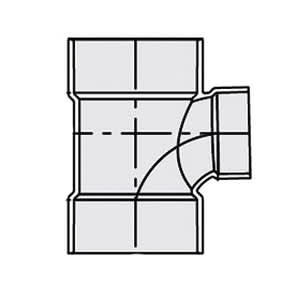 6" x 6" x 4" Hub White PVC P401 Series Reducing Sanitary Tee | DWPST432