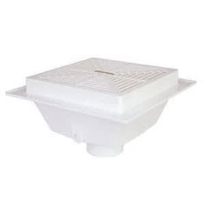 2" Hub PVC White Square 861 Series Floor Sink Only | SIO8612PX