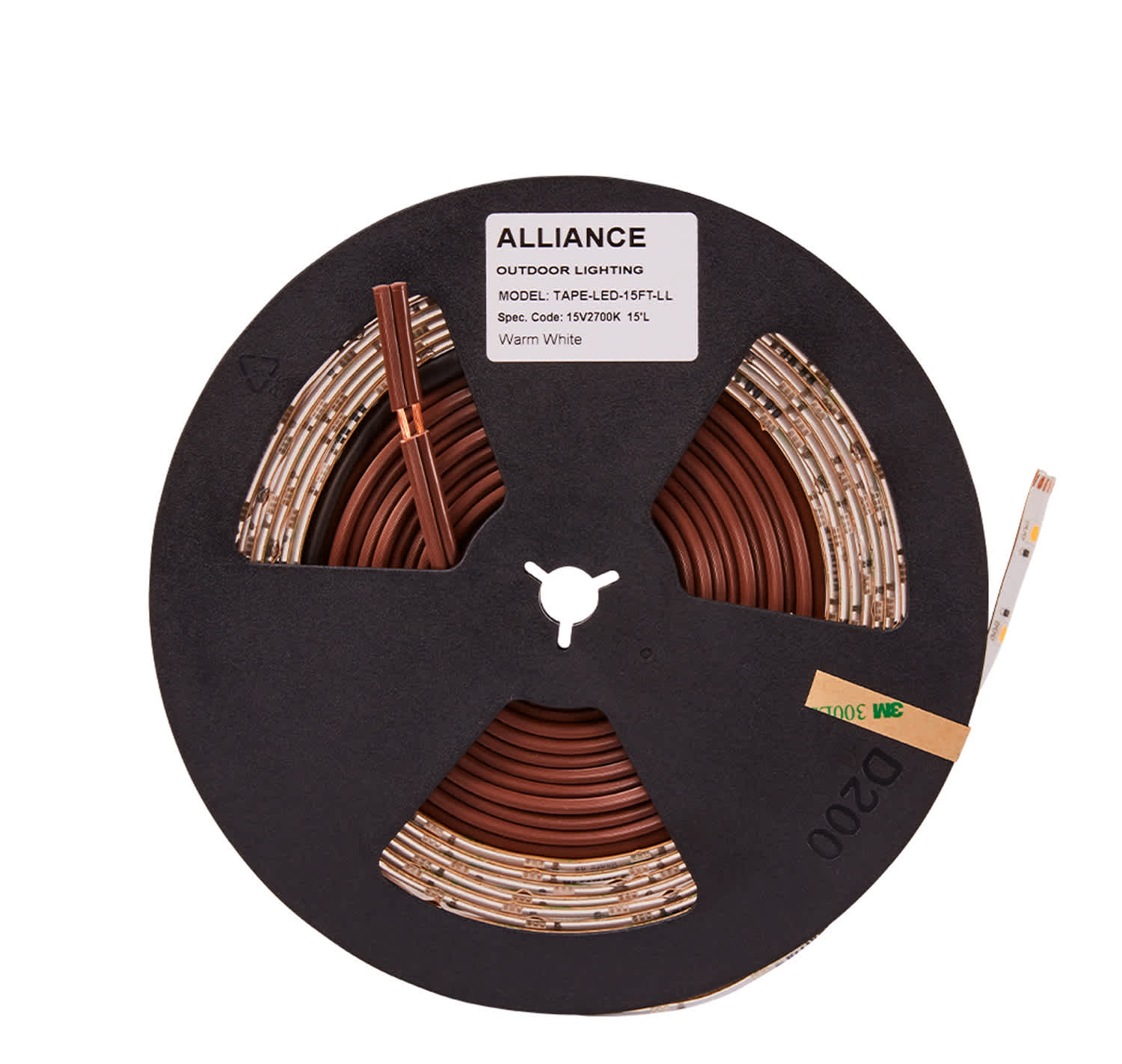 Alliance Outdoor Lighting Tape Light, 8W 2700K LED 15' | AOLTAPELED15FTLL
