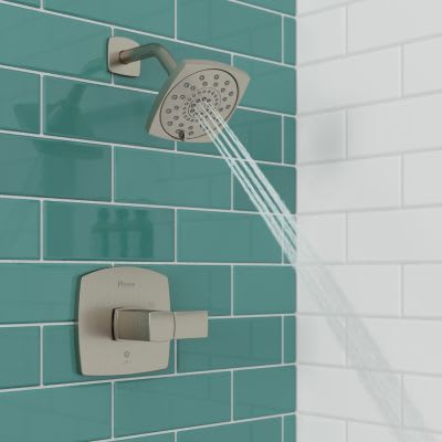 1/2" NPT 5-5/16" x 3-15/32" Metal Brushed Nickel Multi-Function 1-Handle Deckard Series Shower Only Trim | PPFLG897DAK